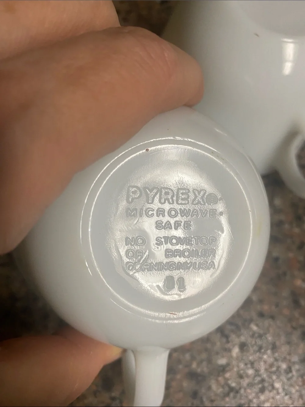 Pyrex White Milk Glass Coffee Cups Set of 3